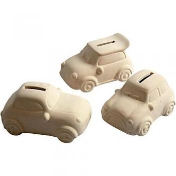 Hucha de Auto Blanca, 5,5 cm x 12,5 cm x 7,8 cm, Pack de 12 unidades