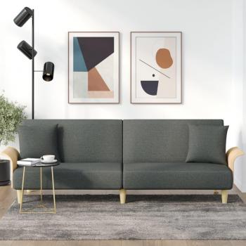 vidaXL Dark Grey Fabric Sofa Bed with Armrests