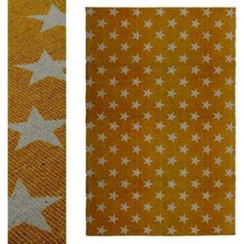 UNIMASA Alfombra algodón Estrellas 180x120 cm, Amarillo