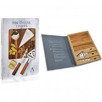 ANDREA HOUSE - Set 2 Cuchillos para Cortar Queso y Tabla de Acacia