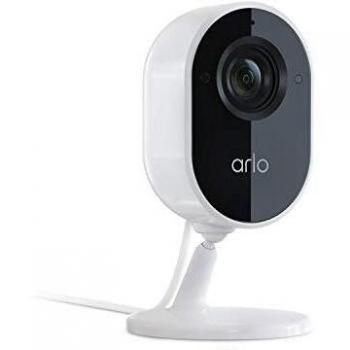 Arlo Essential Indoor, cámara vigilancia wifi interior 1080P, sirena, detector de movimiento, visión nocturna, audio bidireccional, con una prueba gratuita de 90 días de Arlo Secure, Blanco