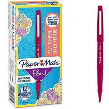 Rotuladores de Punta Fina Paper Mate Flair 0.7 mm - Color Magenta - Pack de 12 unidades