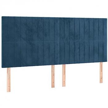 Cabecero con luces LED terciopelo azul oscuro 180x5x118/128 cm