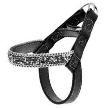 Arnés de Cuero con Brilli-Brilli en color Negro (talla XS) de la marca Ferribiella