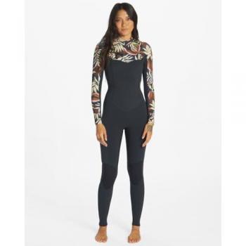 Traje de Neopreno Mujer Billabong Salty Dayz 4/3mm Manga Larga con Cremallera en el Pecho Multicolor