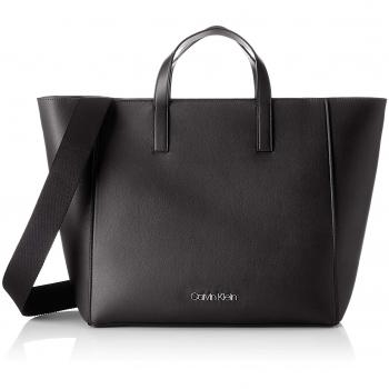 Calvin Klein - Strap Shopper, Bolsos totes Mujer, Negro