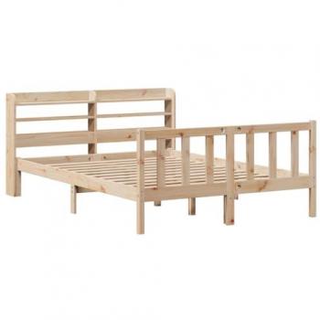 Estructura de cama sin colchón de madera de pino blanco 150x200 cm