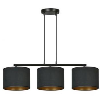 Lámpara de Suspensión Hilde, Acero con Recubrimiento de Polvo y Tejido, Color Negro, 72x100x18 cm