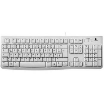 Teclado Logitech K120, USB, Diseño Estándar, Color Blanco, Certificaciones CE/TUV/WEEE/FCC/UL/cUL/VCCI/BSMI/EPUP/KCC, Longitud de Cable 1.5m - Versión Alemana (QWERTZ)
