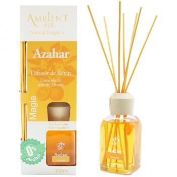 AMBIENTAIR Home PERFUMES DIFUSOR DE Varillas 100ML. Flor DE AZAHAR. Ambientador Mikado Aroma Flor de Azahar. Difusor 100 ml con palitos de ratán. Ambientador sin Alcohol para casa.