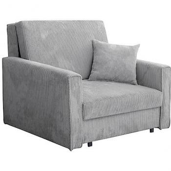 Sillón Columbus 190 Tapizado en Gris con Patas de Metal y Dimensiones 85x103x98cm
