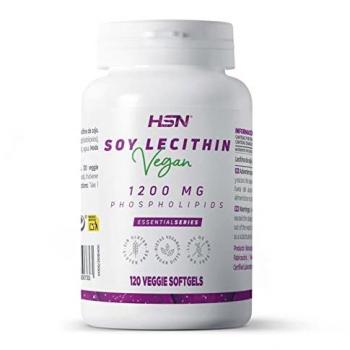 Lecitina de Soja 1200mg - 120 Perlas Vegetales, Alto Contenido en Fosfolípidos, No Modificada Genéticamente, Apto Vegano, Sin Gluten