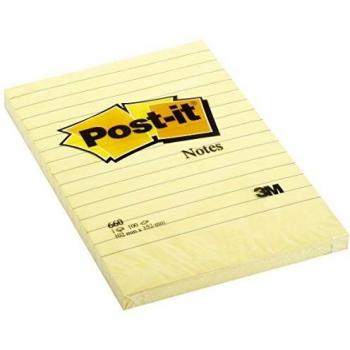 Post-It - 660 -Pack de 6 blocs de notas, 102 x 52mm, color amarillo