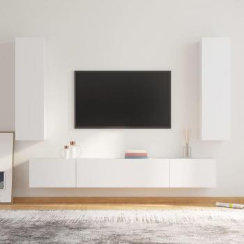 vidaXL Set de muebles para TV 4 piezas madera contrachapada 100 x 30 x 30 cm