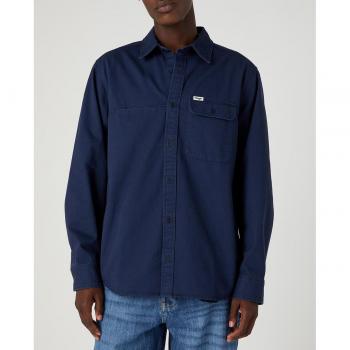 WRANGLER CAMISA AZUL MARINO HOMBRE MANGA LARGA ALGODÓN DISEÑO CASUAL BOLSILLO