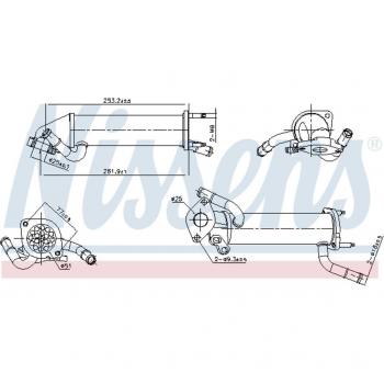 Enfriador EGR NISSENS 989449 - Radiador de recirculación de gases de escape