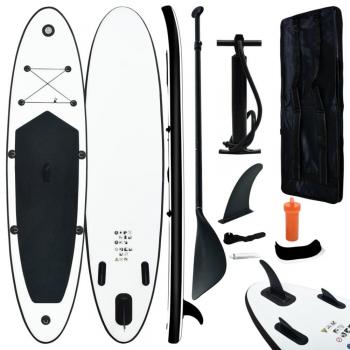 Tabla de Paddle Surf Hinchable Negro y Blanco