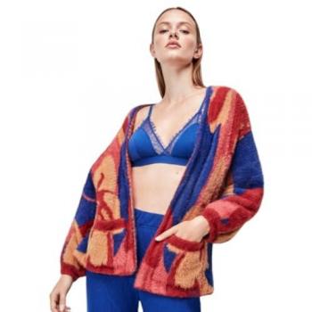 Cárdigan Oversize Jaquard Ultrasuave con Manga Abullonada Gisela
