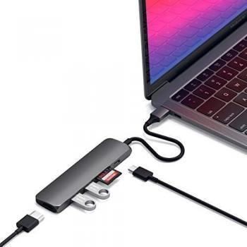 Satechi Slim Aluminum Type-C Multi-Port Adapter V2 with USB-C PD, 4K HDMI