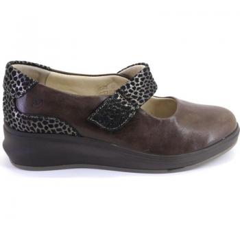 SUAVE 3412 Zapatos de mujer taupe PIEL con velcro