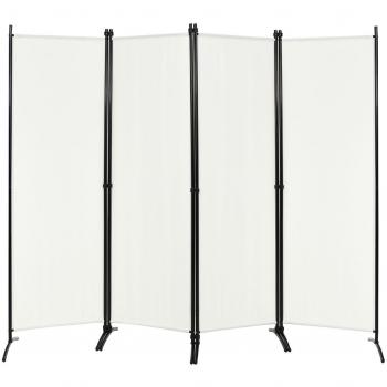 Goplus 4-Panel Folding Fabric Privacy Screen - White