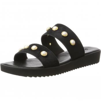 Bianco Perlen Pantolette 21-49636, Zuecos Mujer, Negro, 41 EU