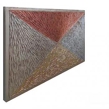 Cuadro Artesanal Lux Acabado Oro-Plata-Rosa 120x80 cm