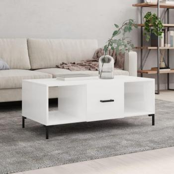 Mesa de centro blanca pulida 102x50x40cm madera multicapa Vidaxl