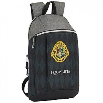Safta Mini Mochila Uso Diario de Harry Potter Hogwarts, 220x100x390 mm, Negro/Gris