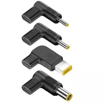 Pack de 4 Adaptadores de Corriente USB-C para Portátiles Lenovo con Carga Rápida Power Delivery (PD) y Diseño en Ángulo Recto