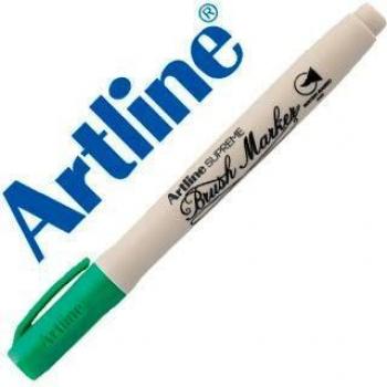 Rotulador artline supreme brush pintura base de agua punta tipo pincel trazo variable verde