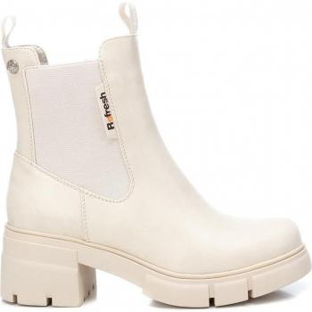 Botines Refresh 170139 para Mujer Color Blanco con Cierre de Cremallera y Tacón de 6cm