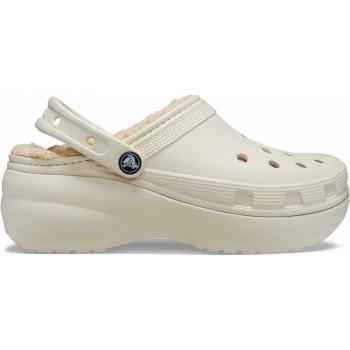 Crocs Women's Classic Platform Lined Clog in Bone, Size UK 8