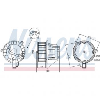 Ventilador interior NISSENS NIS 87546, Ventilador habitáculo NISSENS 87546