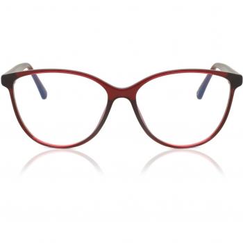 Cat Eye Armazón Completo de Plástico Rojas con Lentes Recetadas para Hombre - Gafas Anti-Azules - SmartBuy Collection
