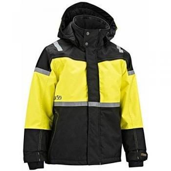 Chaqueta de Trabajo con Capucha para Invierno Infantil 4858 - Negro/Amarillo Fluorescente 140cm