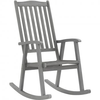 vidaXL Rocking Chair Grey Solid Acacia Wood