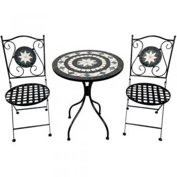 Conjunto de Mesa con 2 Sillas Alexandra House Living Multicolor 60 x 71 x 60 cm Mosaico