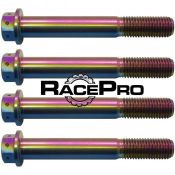 4x RacePro - Arco Iris Perno De Caliper Titanio Perforado De La Raza - Suzuki GSXR1000 2008
