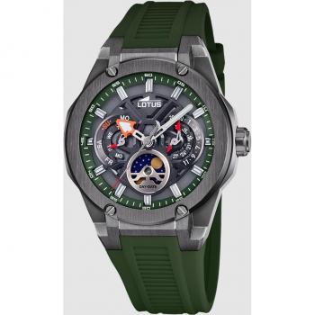 Reloj de Hombre Lotus Vortex 18946/5 - Reloj deportivo de caucho color verde, diseño moderno, resistente al agua, cronógrafo