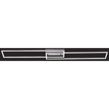 Lámpara de Techo LED Iven de Metal en Plata, Largura 110cm, Dimmable con Control Remoto, Regulación de Temperatura de Color CCT, Función de Memoria