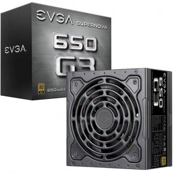 EVGA SuperNOVA 650 G3, 80 Plus Gold 650W, Totalmente modular, Modo Eco con nuevo ventilador HDB, Incluye Power ON Self Tester, Tamaño compacto de 150 mm, Fuente de alimentación 220-G3-0650-Y2