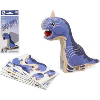 BB Kids-Puzzle 3D Dino Azul 18 X 8 Cm - Divertido rompecabezas en 3D para niños de alta calidad