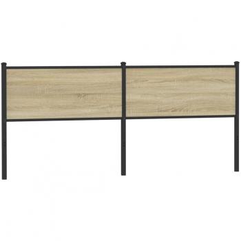 Cabecero de madera de ingeniería y acero roble Sonoma 190 cm Marrón