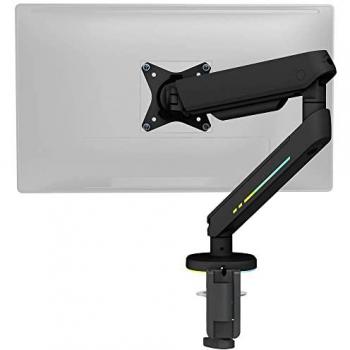 Soporte de Escritorio para Monitor Deltaco Gaming RGB, Inclinable, Giratorio y Rotativo, 43.2cm (17) - 81.3cm (32), Negro