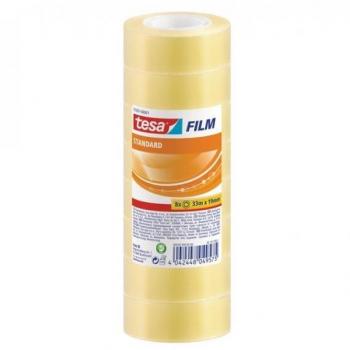 Cinta Adhesiva Tesafilm Standard Transparente - 19 mm x 33 m - Pack de 8 Rollos