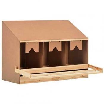 vidaXL Chicken Laying Nest 3 Compartments 93x40x65 cm Solid Pine Wood