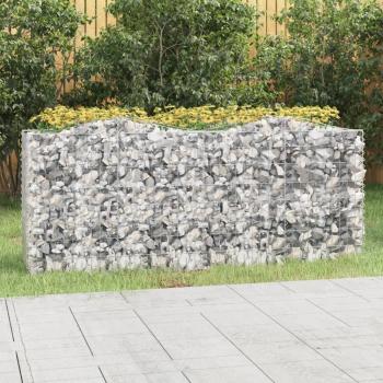 Arco Gabion de hierro galvanizado con cama elevada 200x50x100 cm
