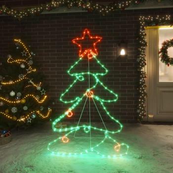 Figura de árbol de Navidad vidaXL con 144 LED, dimensiones 88x56 cm