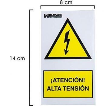 Cartel Adhesivo Alta Tension 140x80 cm.